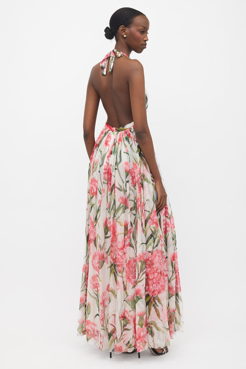 Dolce & Gabbana Silk Sheer Floral Dress