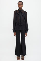Dolce & Gabbana Silk Sheer Tie Blouse