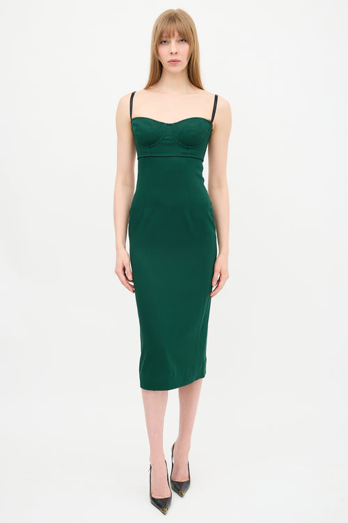 Dolce & Gabbana Sparkly Silk Bustier Dress