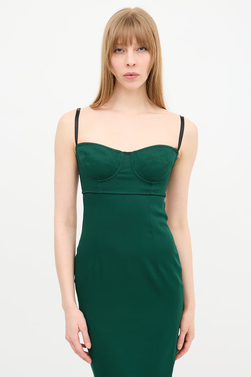 Dolce & Gabbana Sparkly Silk Bustier Dress