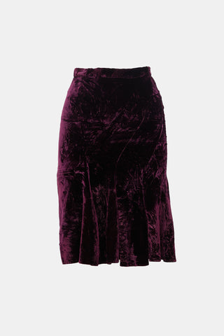 Dolce & Gabbana Velvet Fluted Skirt