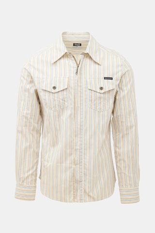 Dolce & Gabbana Vintage Zip Front Striped Shirt