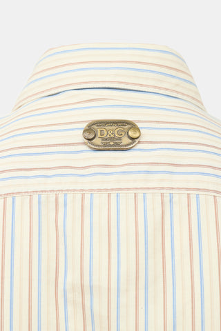 Dolce & Gabbana Vintage Zip Front Striped Shirt