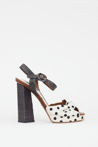 Dolce & Gabbana White & Multicolour Polka Dot Sandal