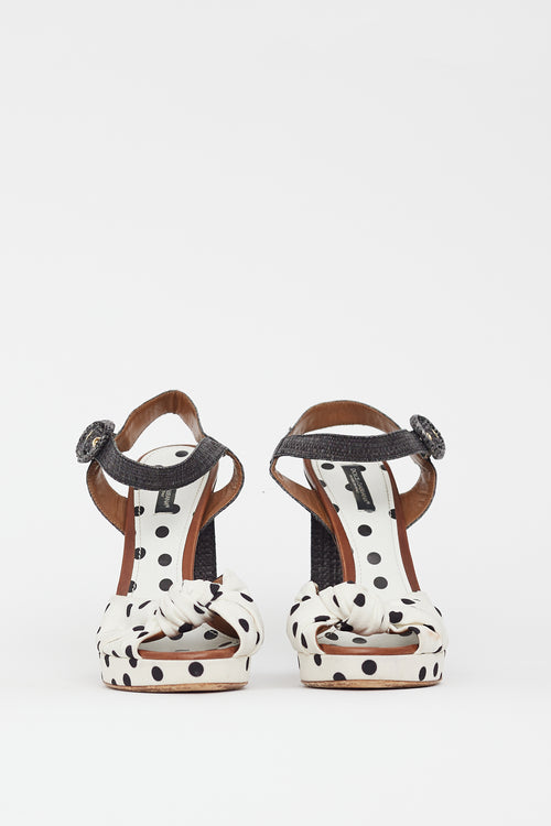 Dolce & Gabbana White & Multicolour Polka Dot Sandal