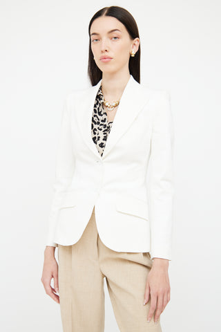 Dolce & Gabbana White Long Sleeve Blazer
