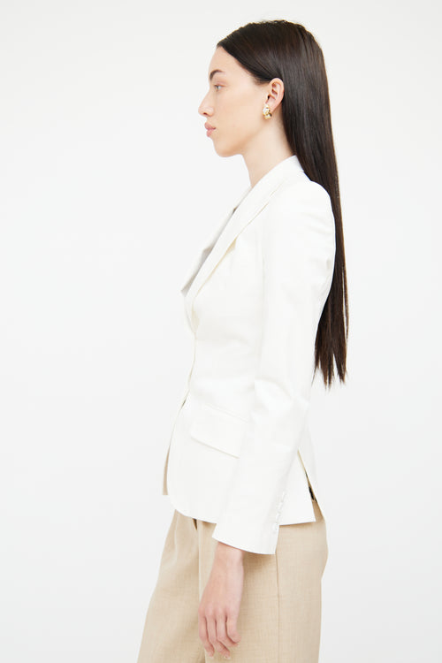 Dolce & Gabbana White Long Sleeve Blazer