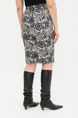 Dolce & Gabbana Wool Printed Pencil Skirt