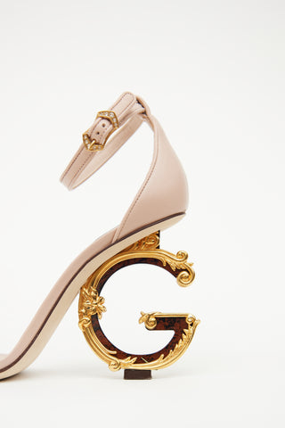 Dolce & Gabbana Pink DG Baroque  Sandal