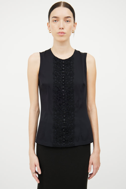 Dolce & Gabbana Black Lace Panel Top