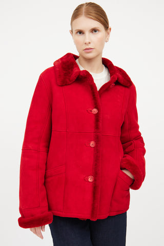 Dominic Bellissimo Red Shearling Coat