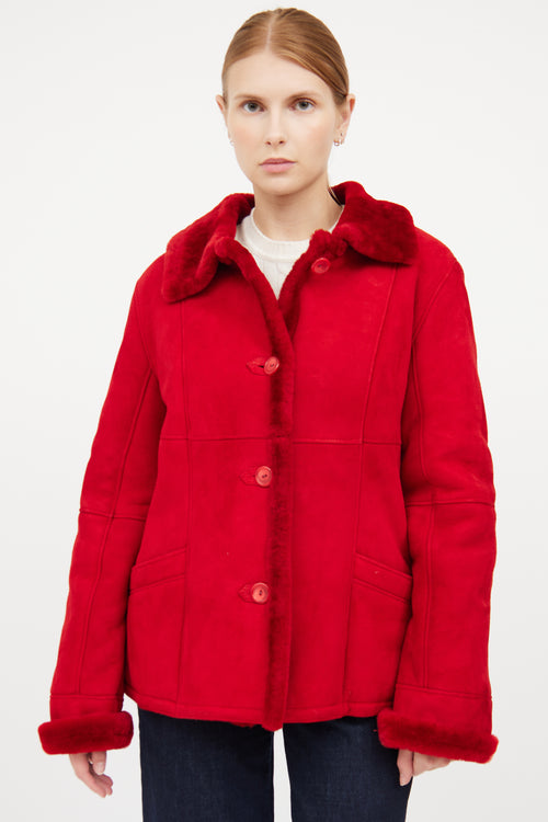 Dominic Bellissimo Red Shearling Coat