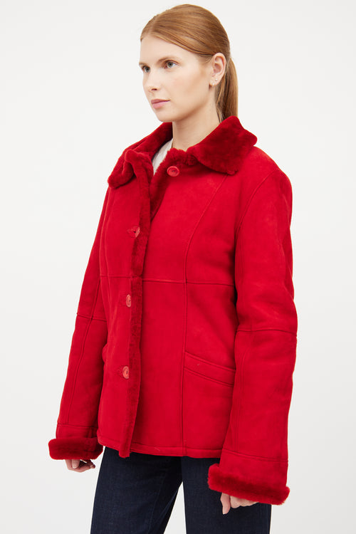 Dominic Bellissimo Red Shearling Coat