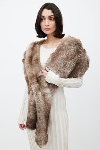 Donna Karan Brown Fur Stole