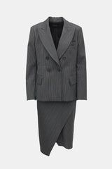 Donna Karan Wool Pinstripe Skirt Suit