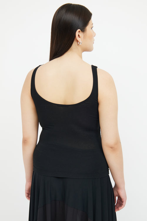 Donna Karan Black Embellished Sequin Top