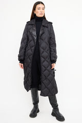 Dorothee Schumacher Black Nylon Quilted Trench Coat