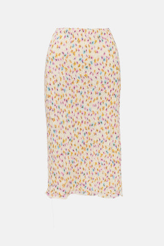 Smocked Floral Skirt