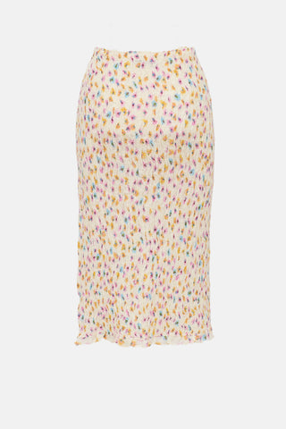 Smocked Floral Skirt