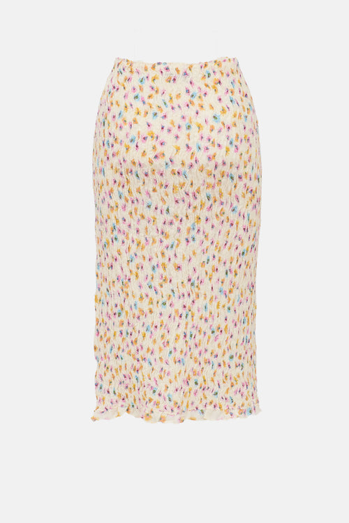 Smocked Floral Skirt