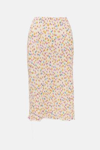 Smocked Floral Skirt