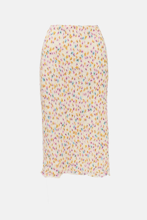 Smocked Floral Skirt