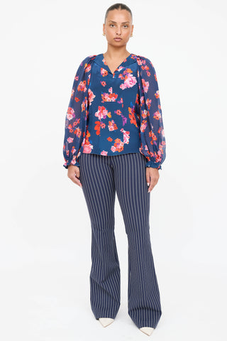 Dorothee Schumacher Silk Floral Pleated Top