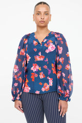 Dorothee Schumacher Silk Floral Pleated Top