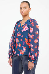 Dorothee Schumacher Silk Floral Pleated Top
