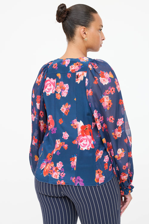 Dorothee Schumacher Silk Floral Pleated Top