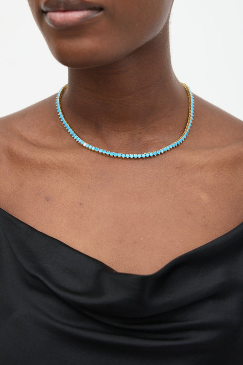 Dorsey Turquoise & Diamond Rivière Bennington Necklace