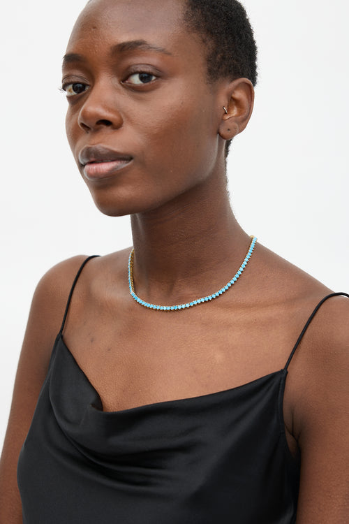 Dorsey Turquoise & Diamond Rivière Bennington Necklace
