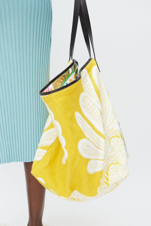 La DoubleJ Yellow & White Floral Tote