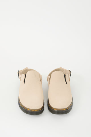 Dr. Martens Beige & Black Suede Carlson Slingback Mule