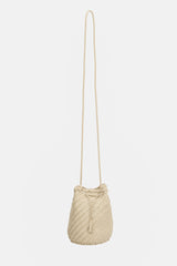 Dragon Diffusion Woven Leather PomPom Bucket Bag