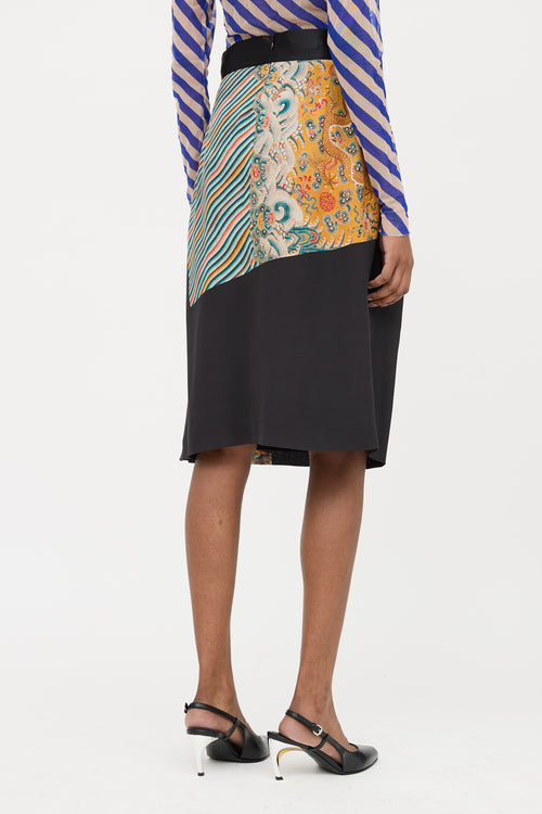Dries Van Noten Silk Pattern Skirt