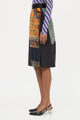 Dries Van Noten Silk Pattern Skirt