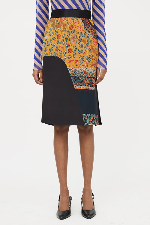 Dries Van Noten Silk Pattern Skirt