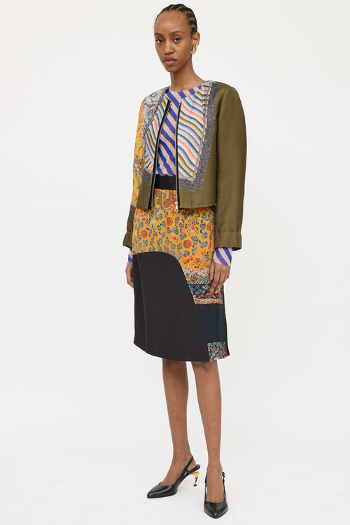 Dries Van Noten Silk Pattern Skirt