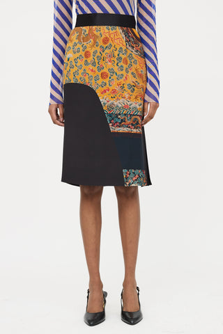Dries Van Noten Silk Pattern Skirt