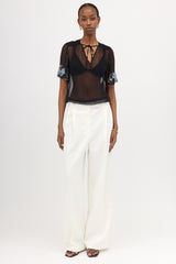 Dries Van Noten Silk Sheer Beaded Top