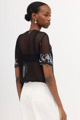 Dries Van Noten Silk Sheer Beaded Top