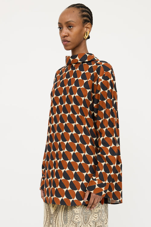 Dries Van Noten Geometric Mock Neck Top
