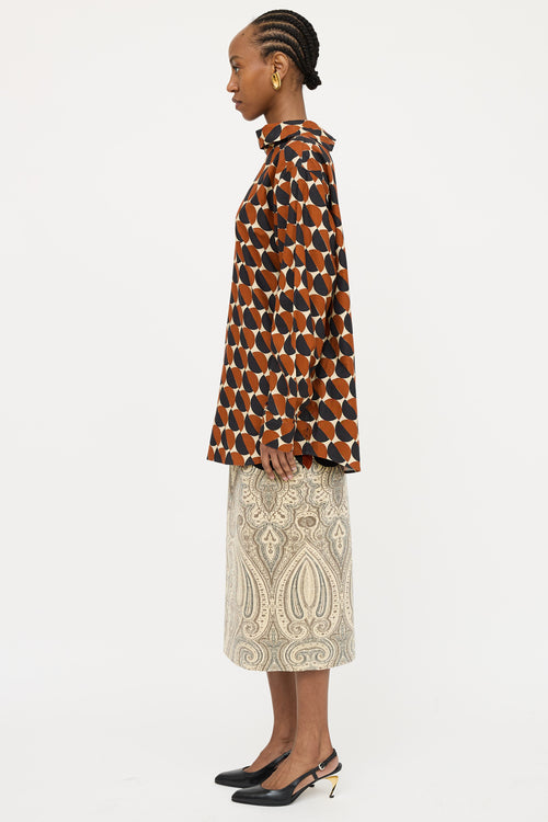 Dries Van Noten Geometric Mock Neck Top