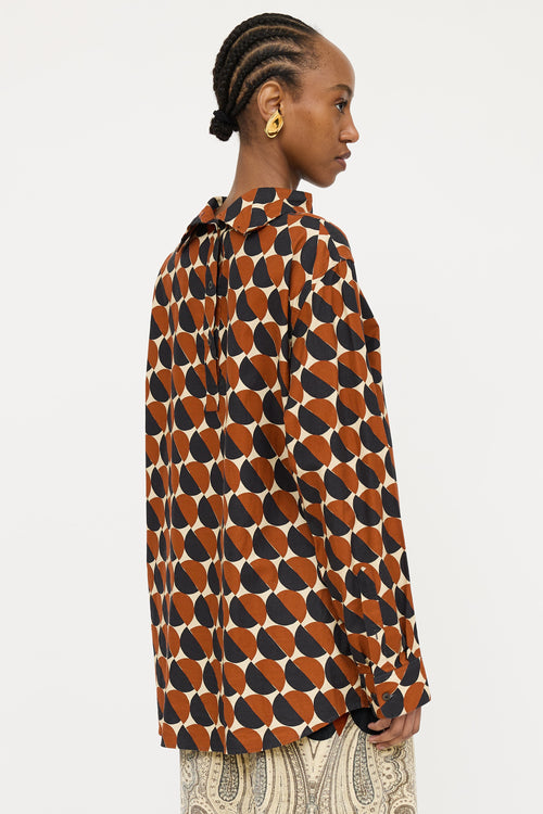 Dries Van Noten Geometric Mock Neck Top