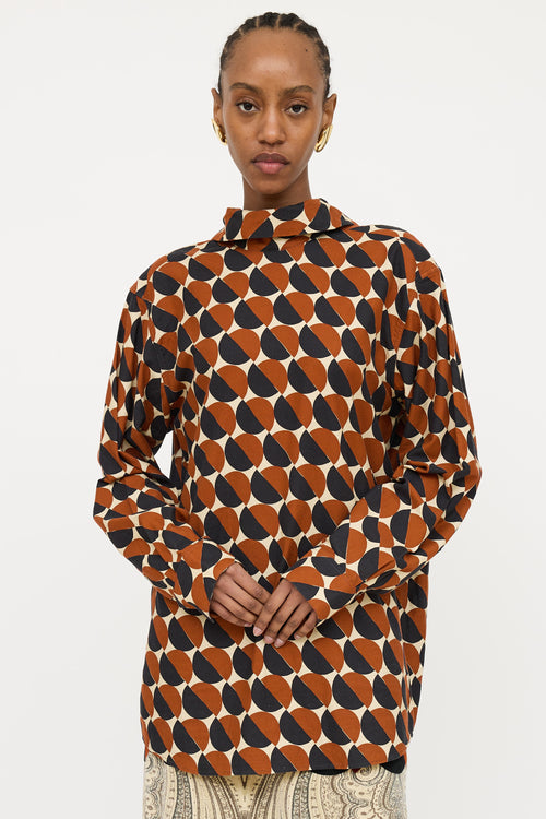Dries Van Noten Geometric Mock Neck Top