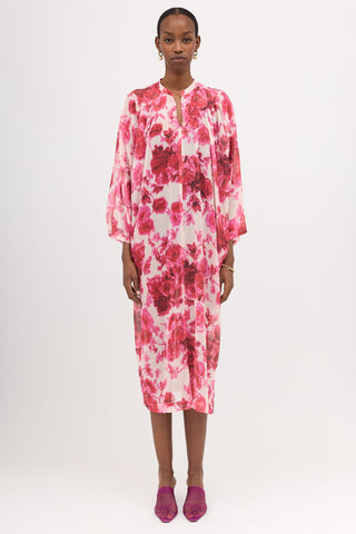 Dries Van Noten Crinkled Sheer Floral Dress