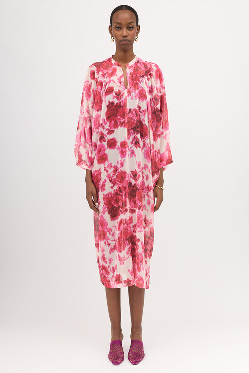 Dries Van Noten Crinkled Sheer Floral Dress
