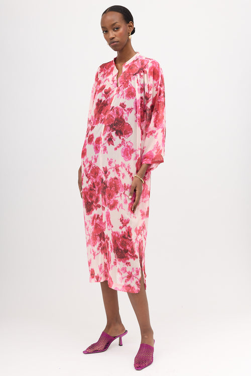 Dries Van Noten Crinkled Sheer Floral Dress