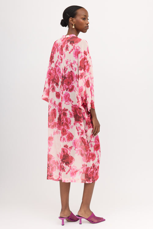 Dries Van Noten Crinkled Sheer Floral Dress